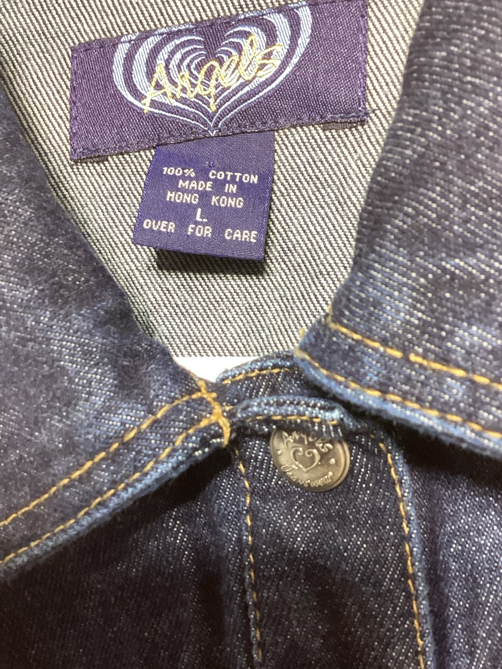 Angels Dark Blue Denim Shirt Dress with Tie Waist - Picture 4 of 11